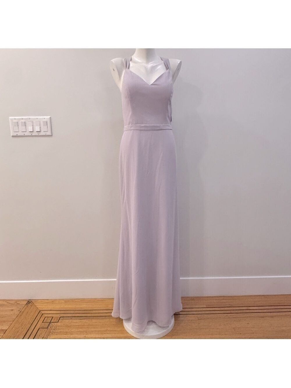 Christina Wu Purple Maxi Strap Gown